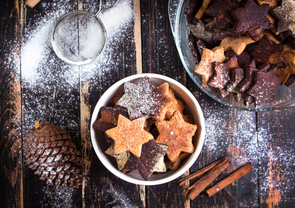 Christmas ginger cookies on plate - Photo, Image