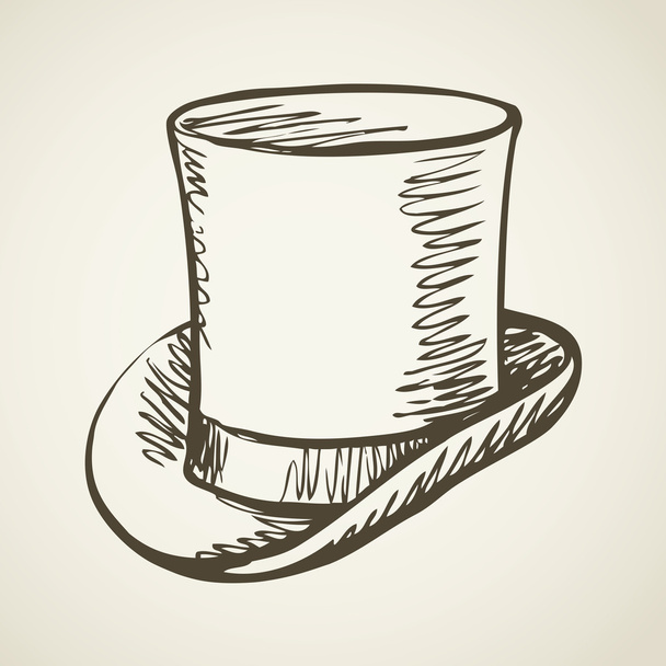 Cilinder hoed. Vector tekening - Vector, afbeelding