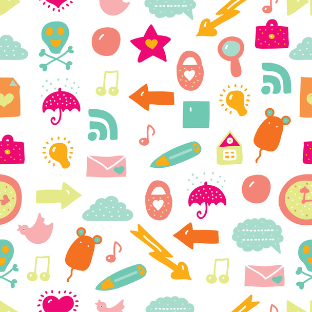 pattern with colorful icons - Vector, Image