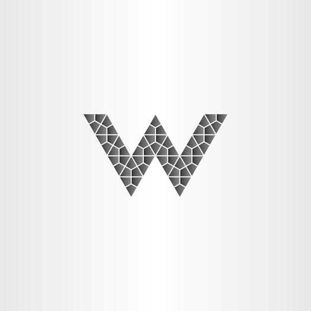 geometric black letter w vector logo icon symbol - Vector, Image
