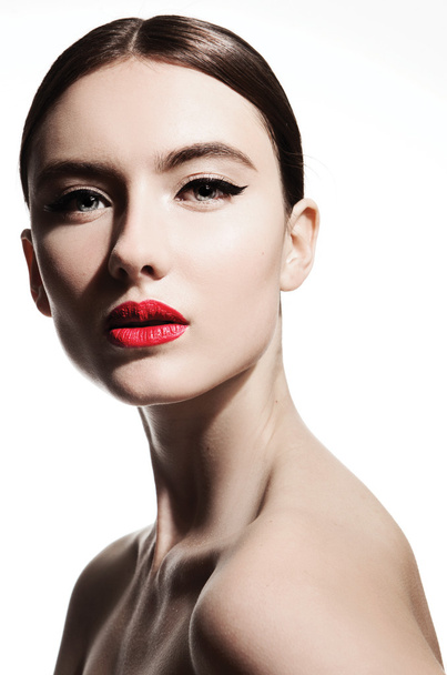 female model face with  stylish make up - Foto, afbeelding