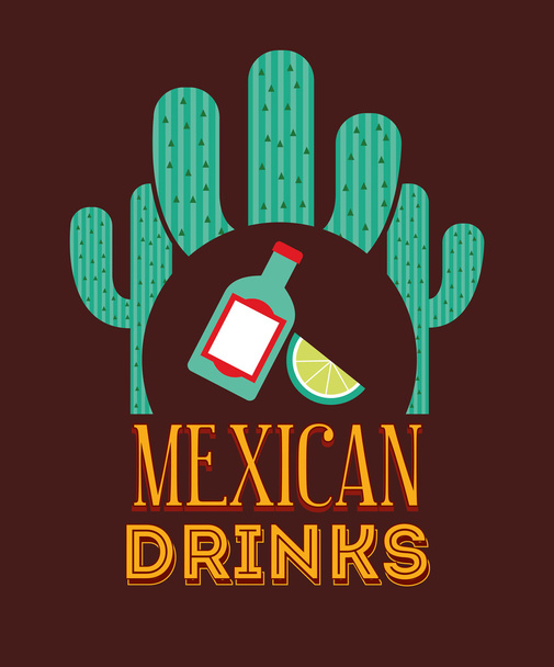 mexican drinks design - Vector, Image