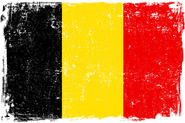 Vektor vlajka Belgie na bílém pozadí - Vektor, obrázek