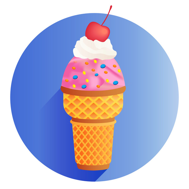 Vector ice cream cone. Realistic illustration - Vektör, Görsel