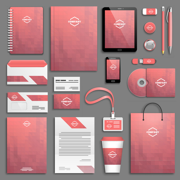 Pink Corporate identity template - Vector, Image