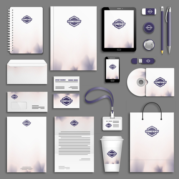 Purple rose Corporate identity template - Vector, afbeelding