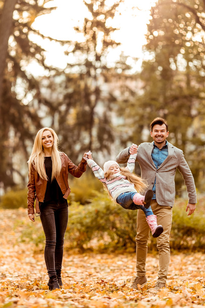 Perhe kävellä syksyllä
 - Valokuva, kuva