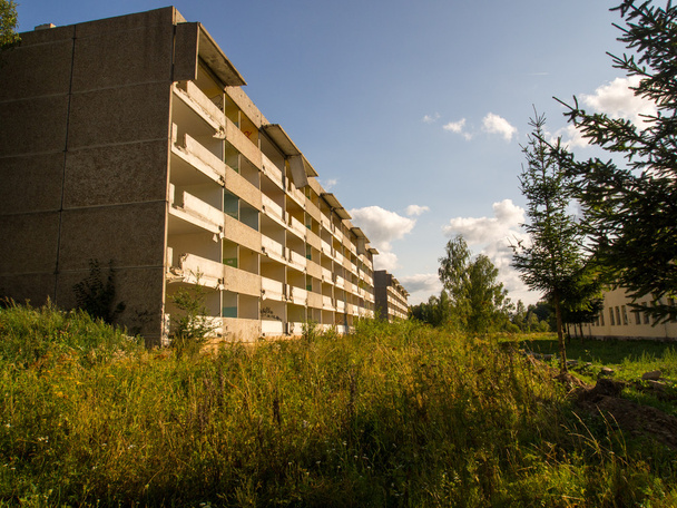 Klomino. Abandoned Soviet city, destroyed block of flats where Soviet military used to lived - Photo, Image