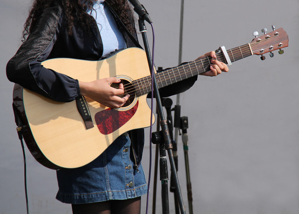 Female Guitar Player. - Photo, Image