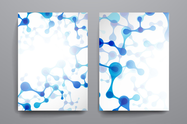 poster design templates in molecule style - Vektör, Görsel