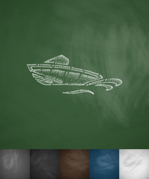 Ikona ruky nakreslené člun - Vektor, obrázek