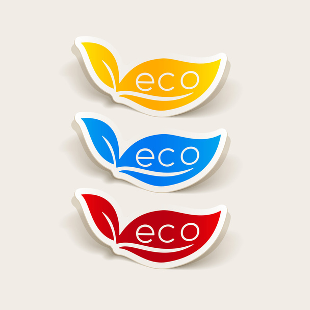 ρεαλιστική eco σημάδι φύλλο σχεδίασης - Διάνυσμα, εικόνα