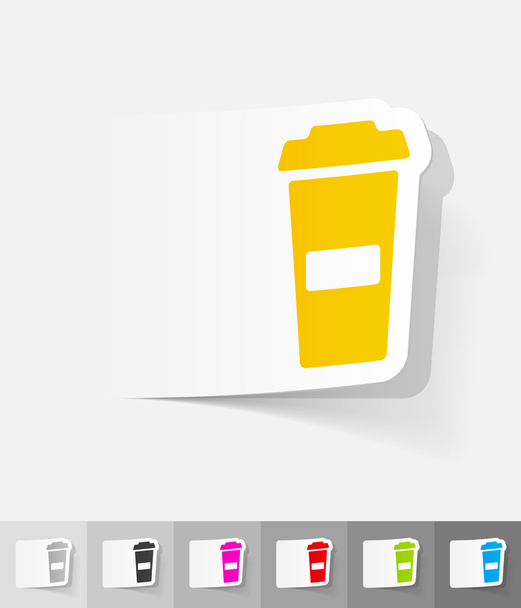 реалистичная чашка кофе дизайн
 - Вектор,изображение