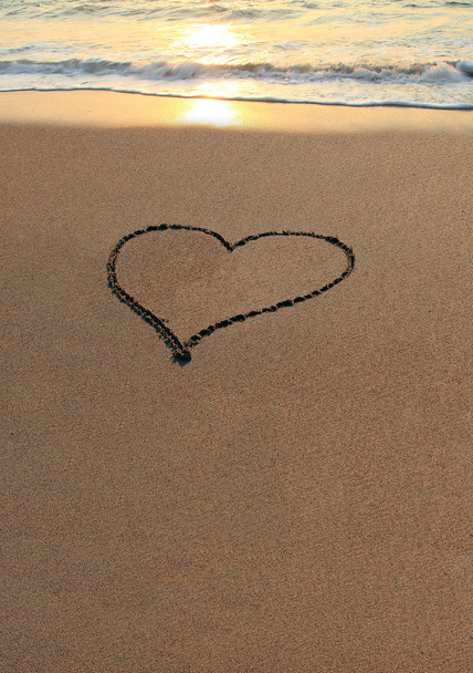 Love Heart on the beach  - 写真・画像