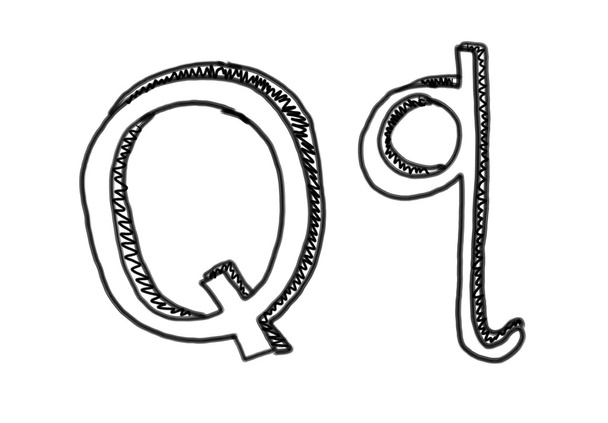 Novo desenho Caráter Q do alfabeto
. - Foto, Imagem