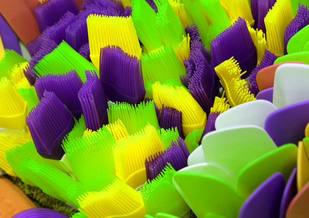 барвистий посуд м'який силікон для їжі
 - Фото, зображення
