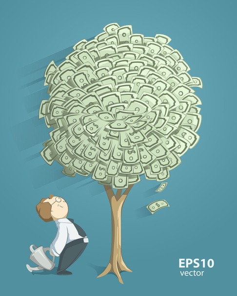 Иллюстрация денежного дерева
 - Вектор,изображение
