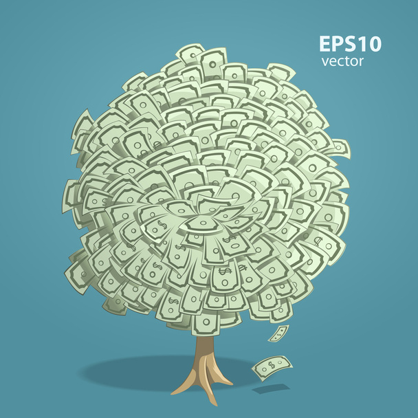 εικονογράφηση δέντρο χρήματα - Διάνυσμα, εικόνα