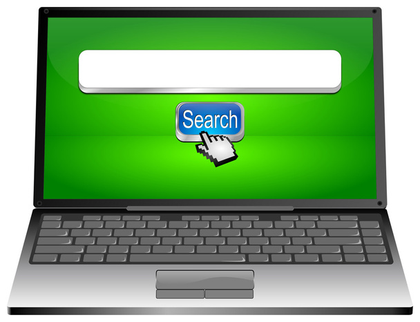 Ordenador portátil con motor de búsqueda web de Internet
 - Foto, imagen