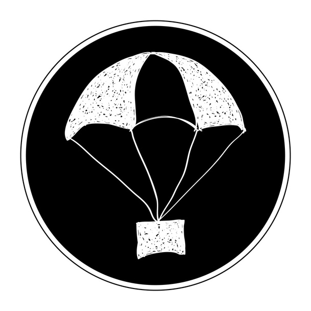 Eenvoudige doodle van een parachute - Vector, afbeelding