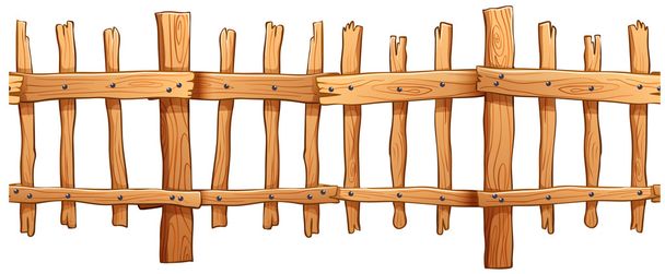 Бесшовный классический деревянный забор
 - Вектор,изображение