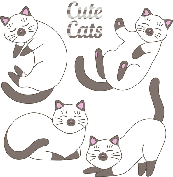 Cute-cats vector set - Vektor, kép