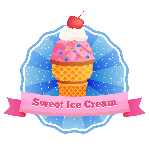 Vector ice cream lable design. Use for card, logo, print - Vettoriali, immagini