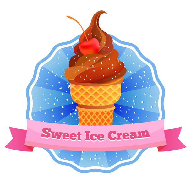 Vector ice cream lable design. Use for card, logo, print - Vettoriali, immagini
