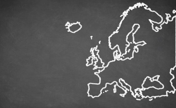 Europe map drawn on chalkboard - Valokuva, kuva