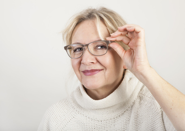 elderly woman with glasses - Foto, Imagem