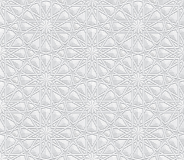 Padrão geométrico com relevo efeito 3D Fundo, decoração de parede interior, textura branca e cinza
 - Foto, Imagem