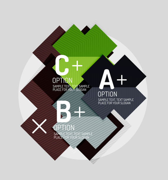 Papier stijl abstracte geometrische vormen met infographic opties - Vector, afbeelding