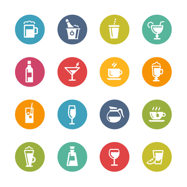 Drinks Icons -- Fresh Colors Series - Διάνυσμα, εικόνα