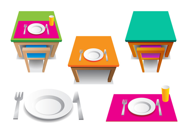 テーブル セット - ベクター画像