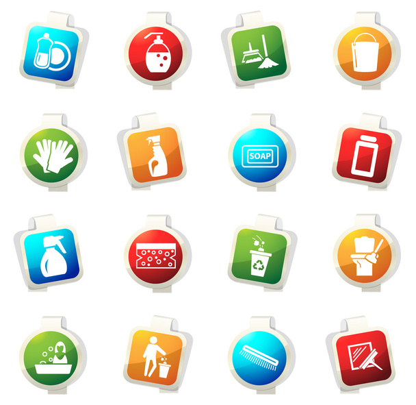 Cleaning company icons - Вектор,изображение