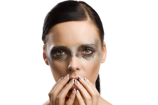 Beauty girl making face - Foto, afbeelding