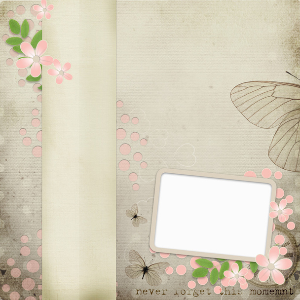 Retro card with flowers - Foto, Imagem
