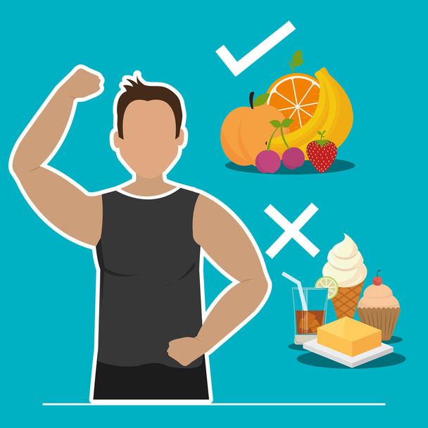 Fitness y comida saludable
 - Vector, Imagen