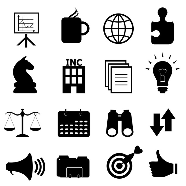 Business objects icon set - Vector, Image
