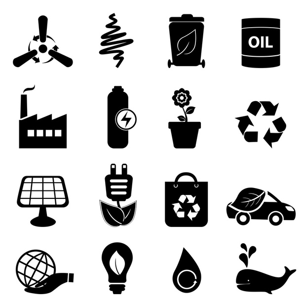 Clean energy and environment icons - Διάνυσμα, εικόνα