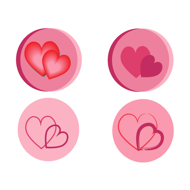 human heart icons or symbols for love - simple vector graphic. - Vektor, Bild