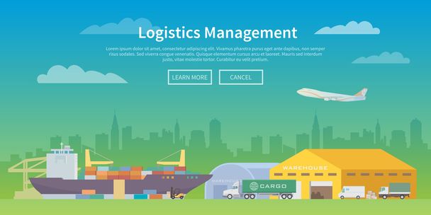 Vector web banner on the theme of Logistics. - Vector, afbeelding