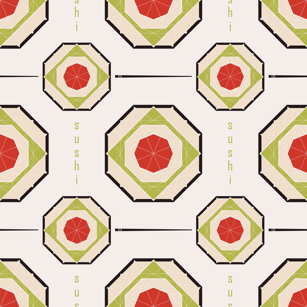 patrón sin costuras con sushi en forma de diamante
 - Vector, imagen