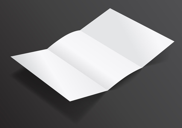 Open White Blank Folded Trifold DL Flyer for Mock up - Vector Il - Vector, Image