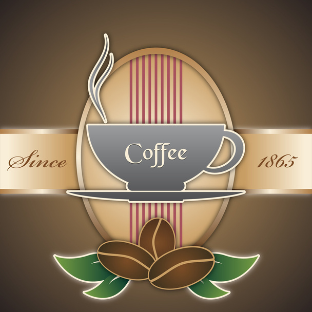 Vector background in vintage style with a cup of coffee - Vector, imagen