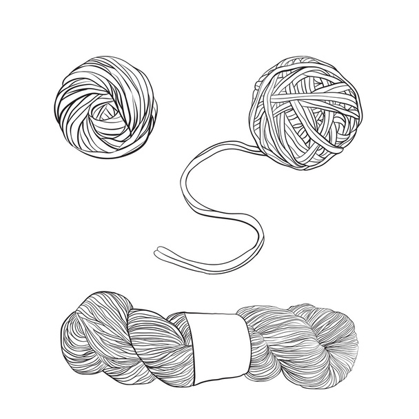 糸のボール セット - ベクター画像