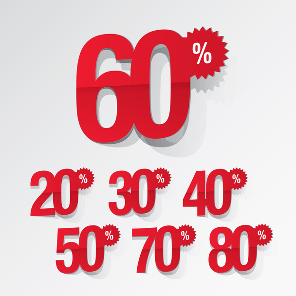 Sale percents tag set - Vector, Imagen