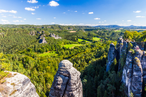 Panorama with typical rock pinnacles - Fotoğraf, Görsel