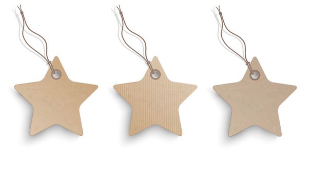 3 Cardboard Hanging Stars Price Stickers Set - Vector, Image