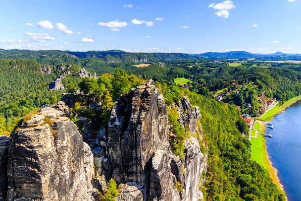 Panorama with typical rock pinnacles - Zdjęcie, obraz